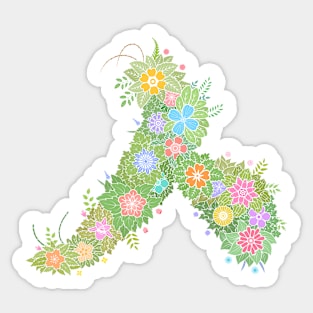 "ㅅ" Floral Letter Hangeul Sticker